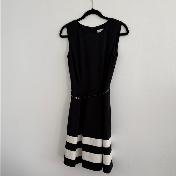 Calvin Klein Dresses & Skirts - Calvin Klein Black and White Striped Midi Dress